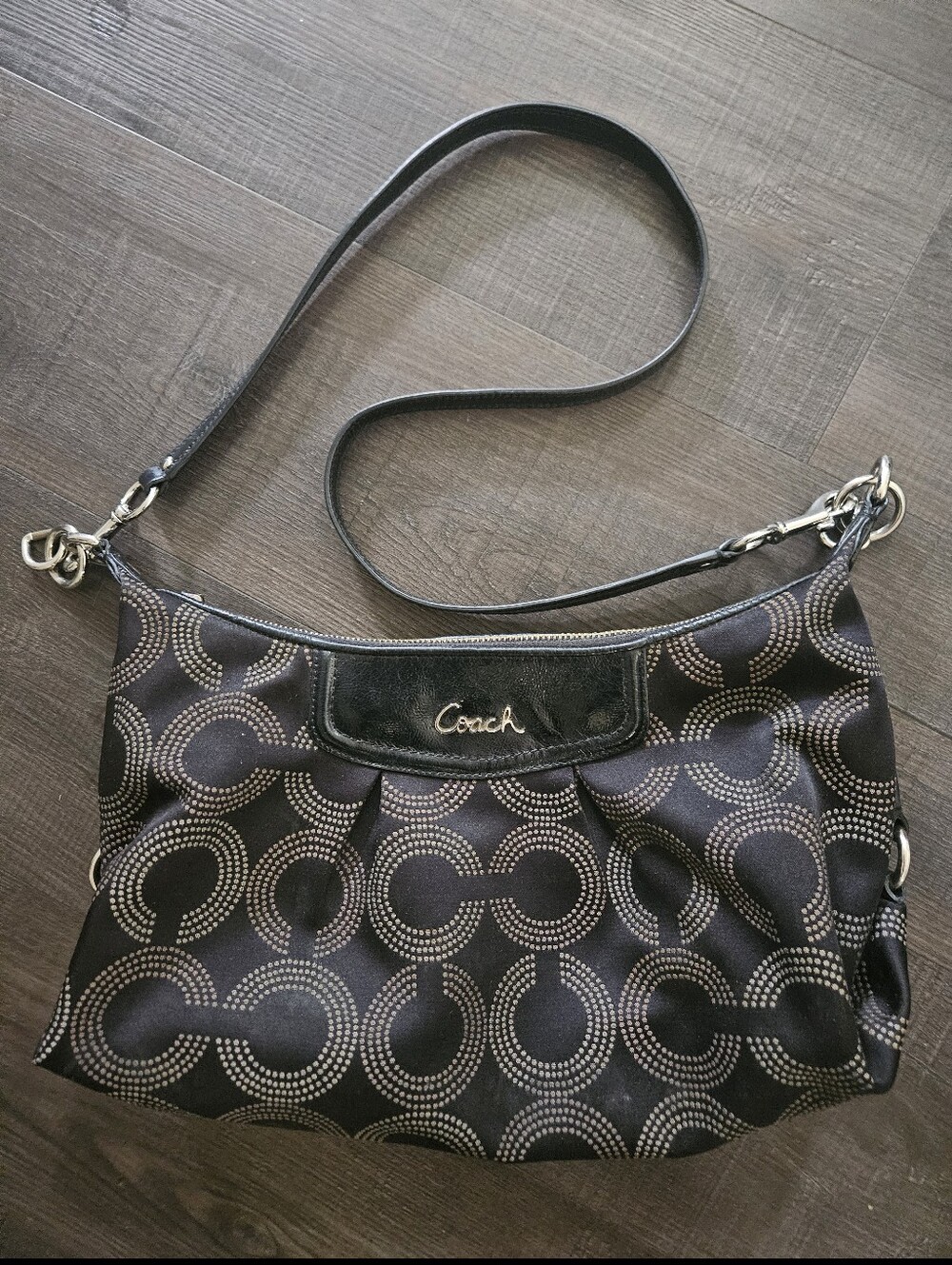Coach Ashley Dotted Op Art Convertible Hobo